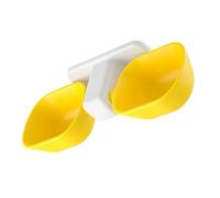 Gamelle pour Chat Double, Distributeur Mural D'eau et Nourriture | Ecuelle Chat, Plastique Jaune, Double Bol Décoratif, pour Chat et Lapin, Design Créatif