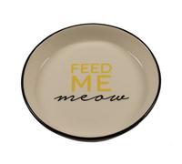 Gamelle pour chat Duvoplus Stone Feed Me Meow Noir 13,8x13,8x2,8 cm