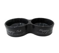 Gamelle pour chat Duvoplus Stone Feed Me Meow Noir 15,5x15,5x3,2 cm