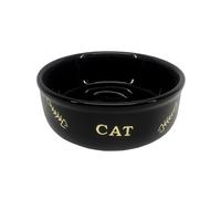 Gamelle pour chat en céramique Nobby Pet Golden Fish Bone Noir 0,25 L