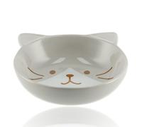 Gamelle pour chat en céramique, plaque pour chat pour aliments humides secs, assiette pour chat Ø13,5 cm, gris, passe au lave-vaisselle bol en céramique pour animaux de compagnie