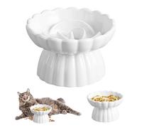 Gamelle pour chat en céramique surélevée : WIYETY Slow Feeder Nourriture humide, facile à nettoyer et très bien antidérapante, gamelle pour chat alimentation lente pour chats et petits chiens