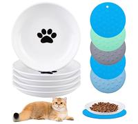 Gamelle pour Chat, gamelle céramique, Bol surélevé pour Chat, gamelle antidérapante, Bol Large pour Chat, écuelle pour Chat, gamelle pour Nourriture et Eau, gamelle avec Tapis antidérapant