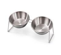 Gamelle pour Chat Inclinée, Support 15°, Double gamelle Ronde | Structure robuste, Écuelle avec Support, Alimentation intérieure, Pour propriétaires chats