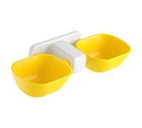 Gamelle pour Chat Murale Double en Plastique Jaune, Design Décoratif | Écuelle Chat, Bol pour Chat, Gamelle Chat Surélevée, Gamelles pour Chats, Chat Gamelle