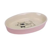Nobby Bol Ovale en céramique pour Chat Rose/Beige 17 x 11 x 2,5 cm