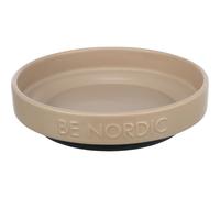 Trixie Gamelle plate pour chat BE Nordic Céramique 300 ml Taupe ø16 cm antidérapante en caoutchouc