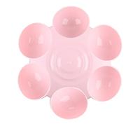 Gamelle pour chat pour l'intérieur 6 gamelles inclinées pour la nourriture et l'eau Fond antidérapant Soulagement de la fatigue des moustaches Ensemble de gamelles en plastique pour chat Cri bleu rose