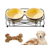 Gamelle pour chat | Station d'alimentation | Ensemble de bols en céramique pour chien et chat | Distributeur avec support | Fournitures pour animaux de compagnie pour nourrir les petits chiens, chiots