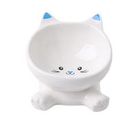 Gamelle pour chat surélevée | Assiette haute inclinée en céramique pour chats et chats | Bols pour nourrir et boire des animaux de compagnie anti-déversement pour petits chiens, chiots