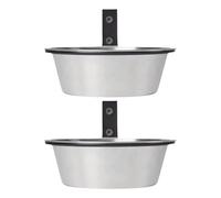 Gamelle Pour Chien 2 Pièces Avec Fixation Murale Et Un Support Pliable | Ensemble De Gamelles Nourriture Et Eau Chiot Lapin Petite Moyenne Grande Race Intérieur Maison Salon Balcon