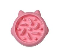 Gamelle pour chien à alimentation lente - Antidérapante - Puzzle - Gamelle interactive - Anti-chien - Pour chiens de taille moyenne - Bol en mélamine avec couvercle (rose, taille unique)