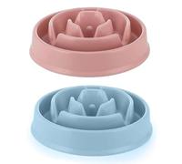 Gamelle pour chien à alimentation lente - Gamelle anti-glouton pour une alimentation saine - Plat puzzle interactif - Lot de 19 x 20,6 x 5 cm (barbe à papa et brise fraîche)