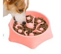 Gamelle pour chien à alimentation lente, mangeoire amusante pour animal de compagnie, anti-étouffement, bol interactif pour chien, facile à nettoyer, durable et sûr, 22,5 x 5 cm, rose/gris pour chiens