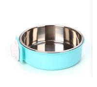 Gamelle pour chien amovible en acier inoxydable à suspendre - Distributeur de nourriture et d'eau - Pour chats, chiots, oiseaux, cochons - Grand bol coloré (bleu ciel, 18-18-5)