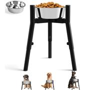 Gamelle pour chien avec support pour grands chiens - Comprend des gamelles de 1,5 l, un support de gamelle surélevée réglable en hauteur et en largeur, un support de gamelle surélevée pour nourriture