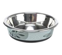 Trixie Gamelle à eau en acier inoxydable / plastique / caoutchouc bleu/gris