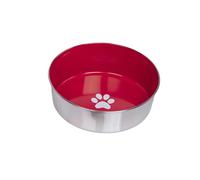 Gamelle pour chien en acier inoxydable Nobby Pet Heavy Paw Rouge XL