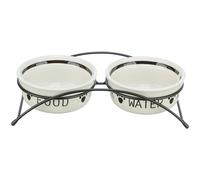 Trixie Ensemble de deux gamelles Eat on Feet pour chien en céramique 1,6 l multicolore