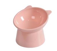 Gamelle pour chien et chat - Gamelle à pieds hauts - Protection du cou à 45 ° - Gamelle binaurale anti-renversement - Rose