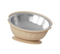 Gamelle pour Chien Facile à Nettoyer, Repas Quotidiens, intérieur en Acier Inoxydable, Base en Silicone, Maintien par Ventouse, stabilité