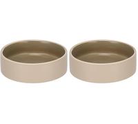 Gamelle pour Chien - Gamelle Chat - 12x3,5cm 200ml - Durable, Facile à Nettoyer et Élégante - FLAMINGO Anca Beige/Vert (Lot de 2)