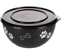 Flamingo Gamelle pour chien Kena L inox Noir/Argent avec couvercle 1,25 L