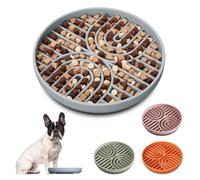 Gamelle pour chien Slow Feeder - 18,8 cm - En silicone - Base antidérapante - Passe au lave-vaisselle - Gris