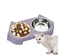 Gamelle pour chien, support de nourriture amovible antidérapant, rehausseur de gamelle pour chien avec double gamelle en acier inoxydable, pour une utilisation dans la maison, le salon, la cuisine