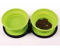 Gamelle pour chien TWIN avec 2 godets en silicone pliables