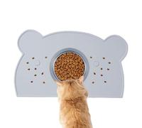 Gamelle pour chiens - Bords surélevés - Tapis d'alimentation pour chats | Plateau en silicone lavable qui ne peut pas être lavé - Coussin en forme d'ours pour le sol de la cuisine en plein air