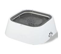 Gamelle pour Chiens et Chats 1L, Blanche, Design Anti-éclaboussures et Anti-Renversement, avec Plaque Flottante à Double Couche, système de Boire Lentement, Anti-débordement, Pratique et hygiénique
