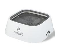 Gamelle pour Chiens et Chats 1L, Blanche, Design Anti-éclaboussures et Anti-Renversement, avec Plaque Flottante à Double Couche, système de Boire Lentement, Anti-débordement, Pratique et hygiénique