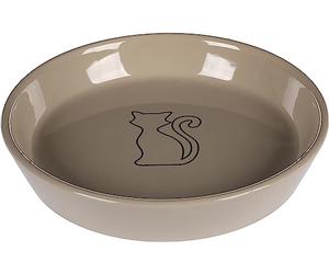 GAMELLE pour LA Nourriture ET l'eau Chat AURI CERAMIQUE Taupe Ovale 500ML 20x3,5CM