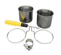 Gamelle pour Perroquet en Acier Inoxydable, Accessoire de Nourrissage | Perchoir, Set de Tasse, Multiple Accessoires, Facile à Nettoyer Couleur Aléatoire
