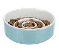 Gamelle Slow Feeding - TRIXIE - 0,9 L - Céramique - Gris/Bleu - Rond