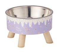 Gamelle surélevée Amovible en Acier Inoxydable pour Animaux de Compagnie avec Base antidérapante et Anti-basculement, gamelle surélevée pour Chat pour Le Confort du Cou, pour Chien, Viol
