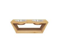 Gamelle surélevée - vidaXL - Bamboo - 2 bols amovibles - Confortable - Durable