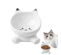 Gamelle Surélevée Chat Design Incliné Haut Anti-Renversement Tête Chat | Bol Alimentaire Rehaussé Pour Chat Pour animal et chiot, repas et boisson, idéal appartement, vie citadine,
