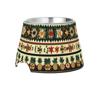 Gamelle surélevée en acier inoxydable antidérapant avec motifs ethniques traditionnels pour petits chiens