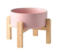 Gamelle surélevée en céramique et bambou pour chien - Welloyed, passe au lave-vaisselle et micro-ondes