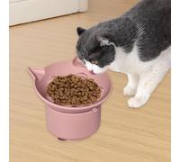 Gamelle surélevée en céramique pour chat avec motif piscine à poissons, bord haut - Mangeoire puzzle pour vomissements aliments secs et humides, favorisant l'alimentation (vert) (10 x 9,5 cm)