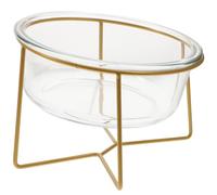 Gamelle Surélevée en Verre et Fer pour Chat et Petit Chien | Base Haute, Forme Inclinée, aussi Bol D’eau, Grosse , Ne Se Déforme Pas Facilement Style Aléatoire