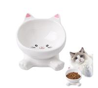 Gamelle surélevée pour Chat - 12,5 x 10,5 cm - céramique - Antidérapante - Inclinée - pour Chatons, Chiots, Chats et Chiens - Apartment City Home Travel
