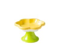 Gamelle surélevée pour chat - Assiette à eau pour protection du cou - Distributeur de nourriture en céramique pour chat et chien - Fournitures pour animaux domestiques (jaune)