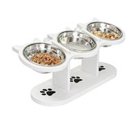 Gamelle Surélevée Pour Chat,Distributeur de Nourriture Incliné à 15° Réglable en Hauteur avec 3 Gamelles - Plat à Eau Réglable pour Chat | Convient Pour Cuisine Maison Salon Balcon Appartement Extérie