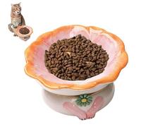 Gamelle surélevée pour chat - Mangeoire surélevée en céramique de 15 cm, design anti-vomi, support de soulagement des moustaches | Station de nutrition inclinée avec base antidérapante, solution de