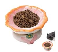 Gamelle surélevée pour chat - prévention des crachats plat en porcelaine, beau design antidérapant, bol incliné pour chat de profondeur minimale, mangeoire pour animaux de compagnie à domicile | Eau
