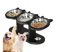Gamelle Surélevée pour Chat Station Repas Inclinée 15° avec Trois Bols