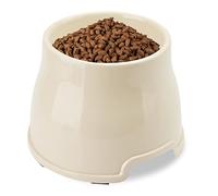 Gamelle surélevée pour Chien à Longues Oreilles - Nourriture et Eau - Antidérapante - Pour Chiens de Petite, Moyenne et Grande Taille (L, Blanc)